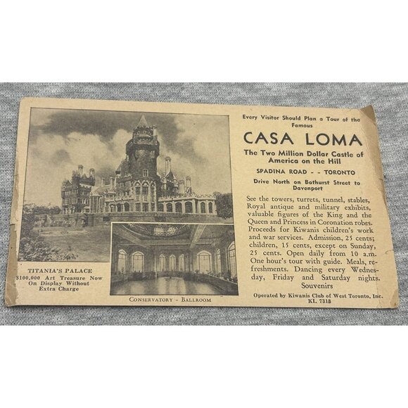 Casa Loma Toronio Ontario ON Canada Original 1943 Postcard - Picture 1 of 7
